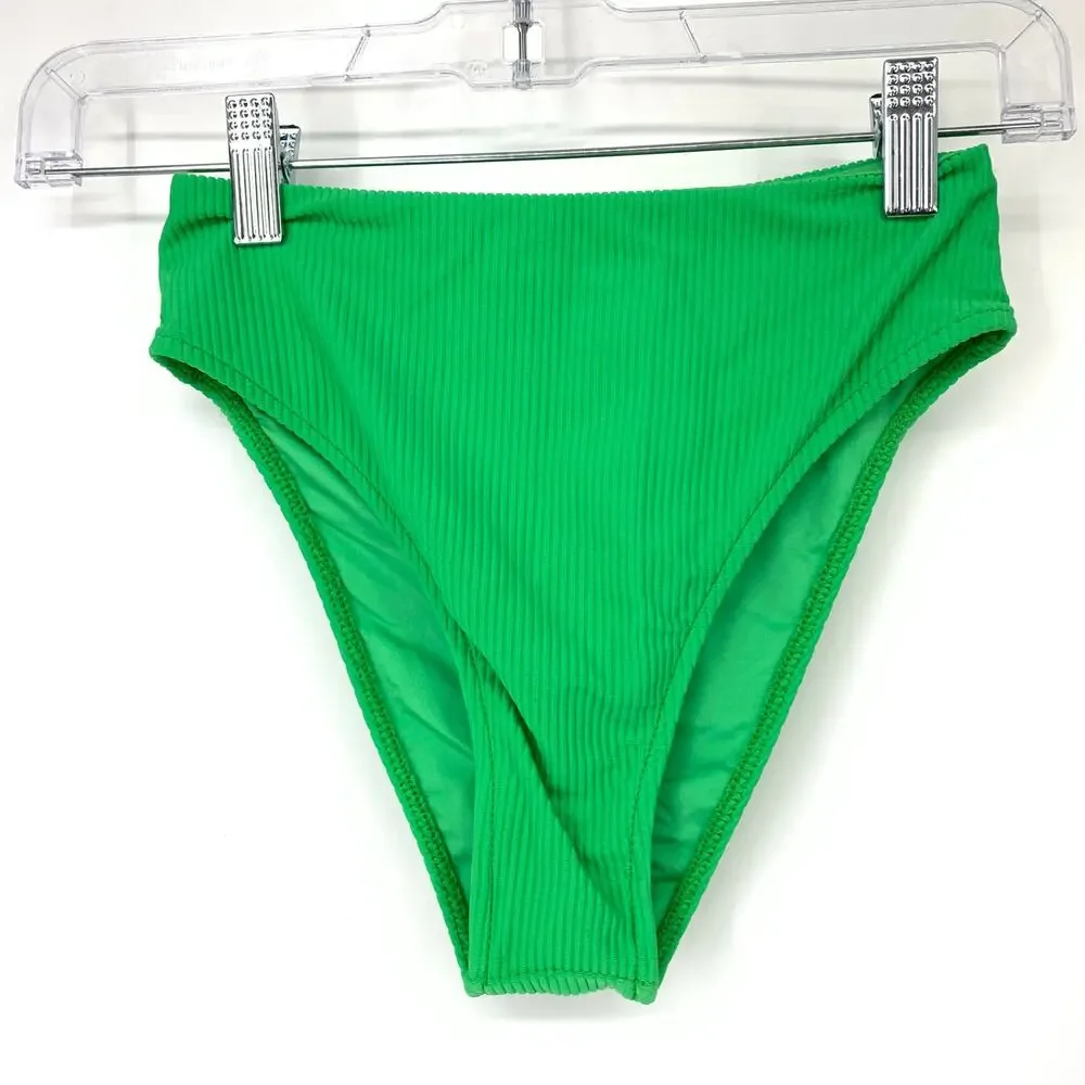 Frankie's Bikinis Women's Size XS High Waist Bikini Swim Bottom Green NWOT*